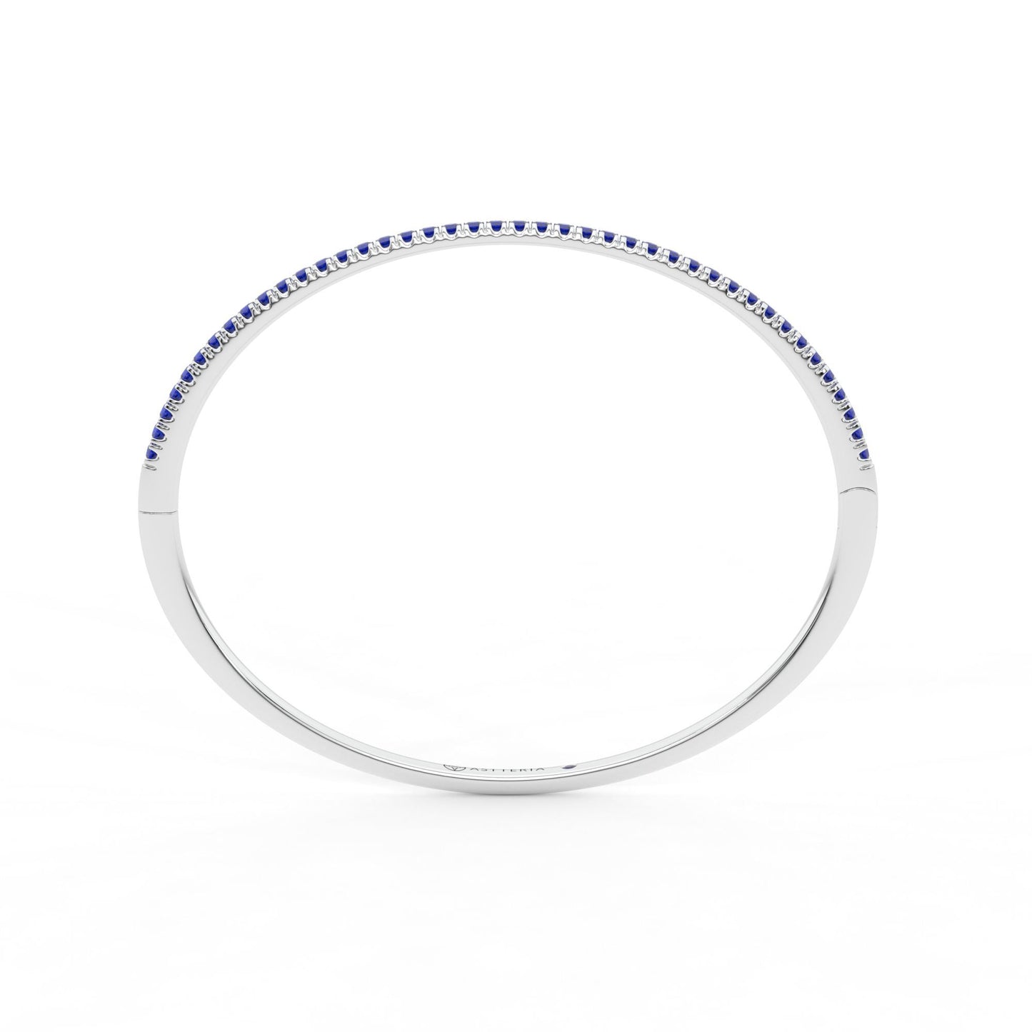 Centuria™ Bangle with Half Pavé blue sapphire, 14K white gold, 18K white gold