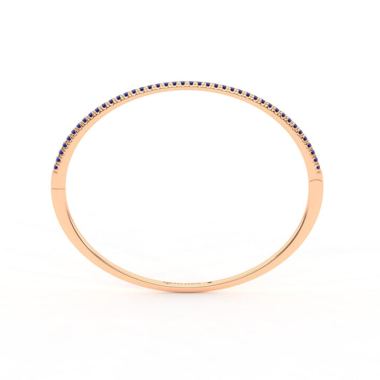 Centuria™ Bangle with Half Pavé blue sapphire, 14K rose gold, 18K rose gold