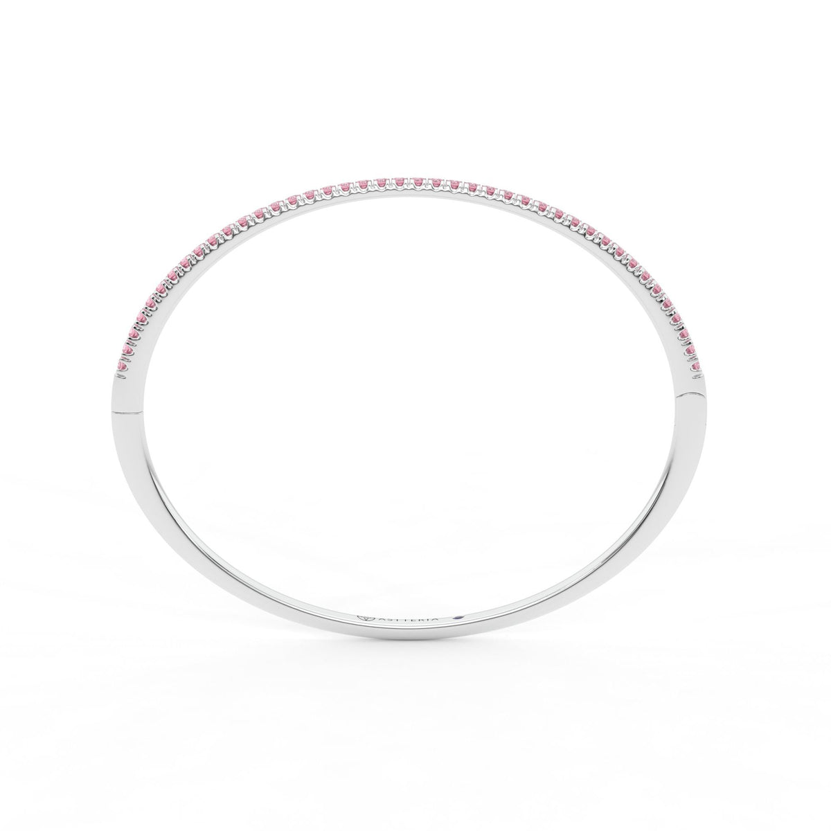 Centuria™ Bangle with Half Pavé pink sapphire, 14K white gold, 18K white gold