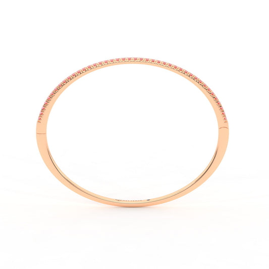 Centuria™ Bangle with Half Pavé pink sapphire, 14K rose gold, 18K rose gold