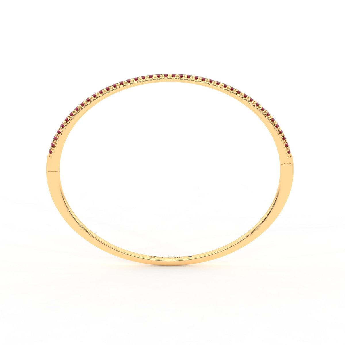 Centuria™ Bangle with Half Pavé ruby, 14K yellow gold, 18K yellow gold