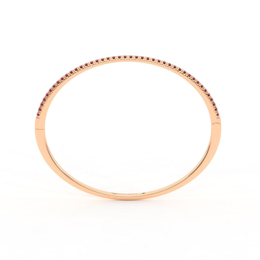 Centuria™ Bangle with Half Pavé ruby, 14K rose gold, 18K rose gold