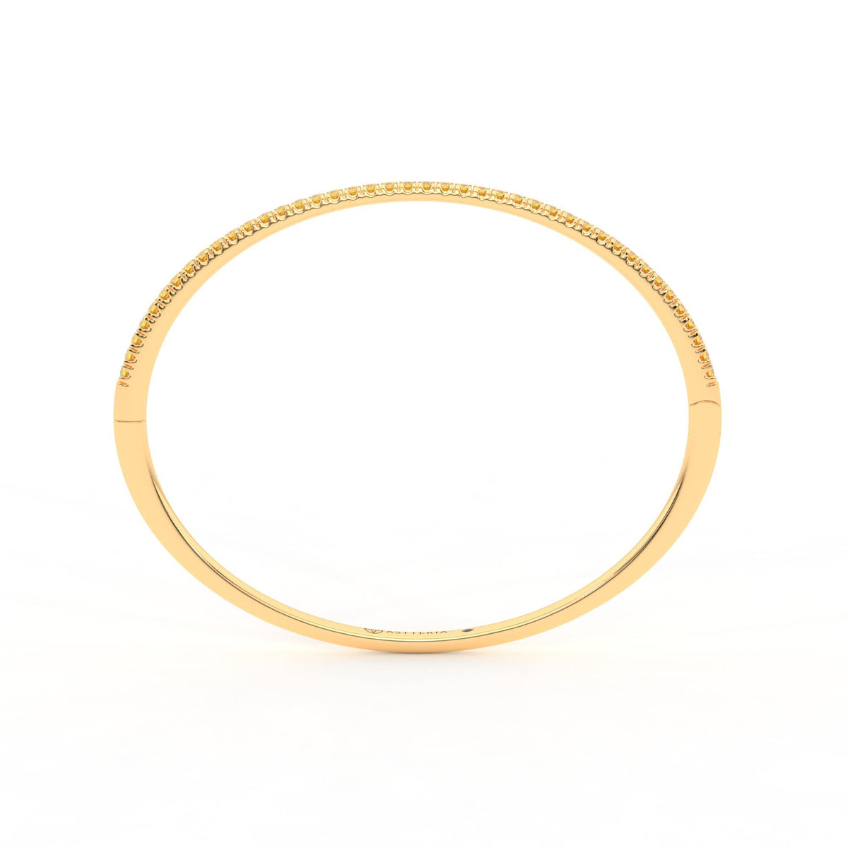 Centuria™ Bangle with Half Pavé yellow diamonds, 14K yellow gold, 18K yellow gold