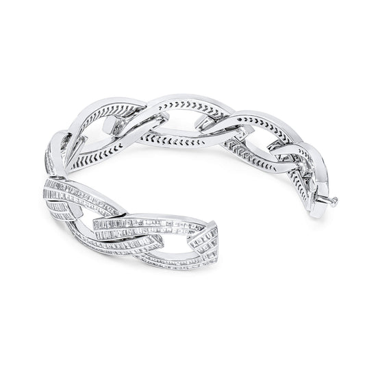 White Diamond Bracelet, 18.94 Ct. TW, Baguette shape