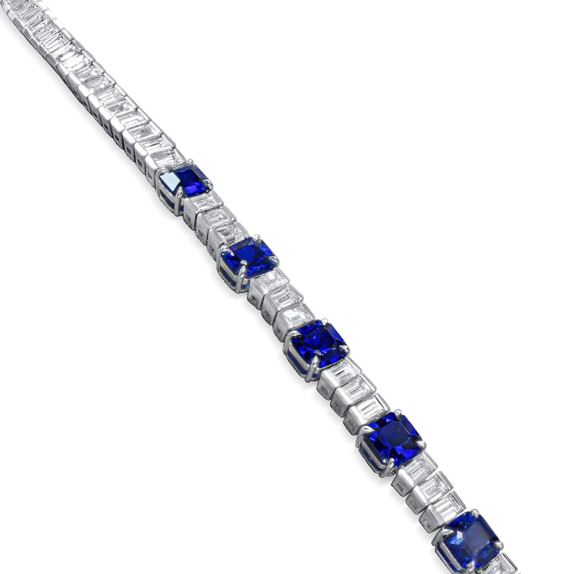 Natural Blue Sapphire Necklace, 39.01 Ct. TW, Other shape, GRS Certified