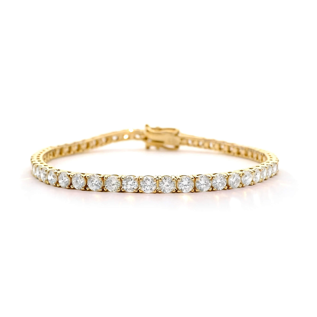 Natural 5.92 Ct. TW Diamond Tennis Bracelet, 14K Yellow Gold