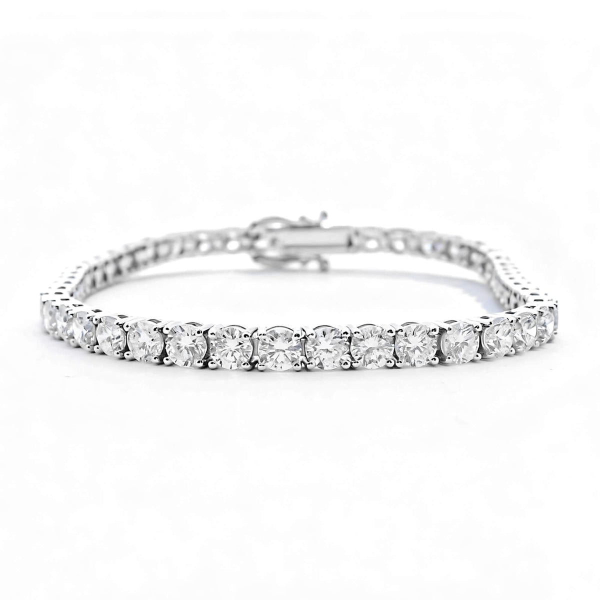 Natural 8.48 Ct. TW Diamond Tennis Bracelet, 14K White Gold