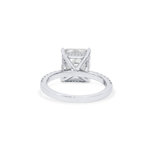 Natural Diamond Solitaire Ring, 18K White Gold, Radiant Shape, 5.50 Ct. TW