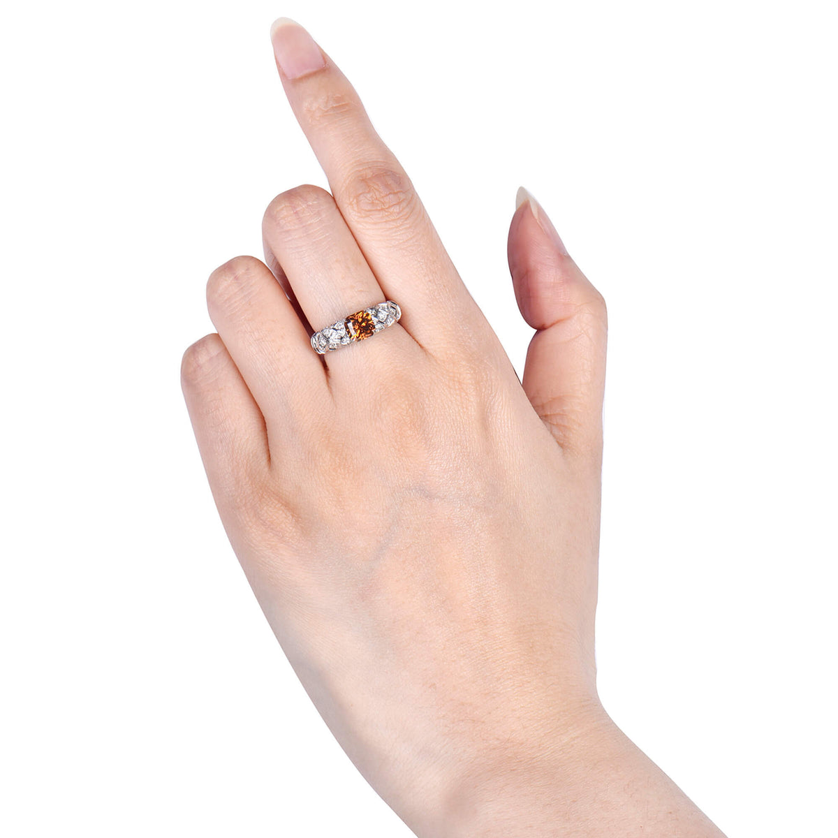 Natural Fancy Deep Yellowish Orange Diamond Ring, 18K White Gold, Radiant Shape, 1.75 Ct. TW
