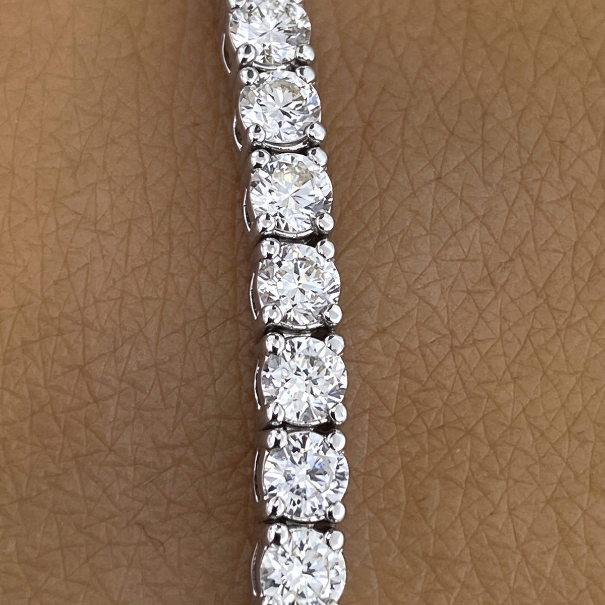 Natural 7.10 Ct. TW Diamond Tennis Bracelet, 14K White Gold