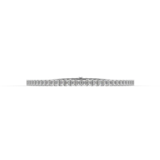 Emerald shape diamond tennis bracelet, 7.0 Ct. TW