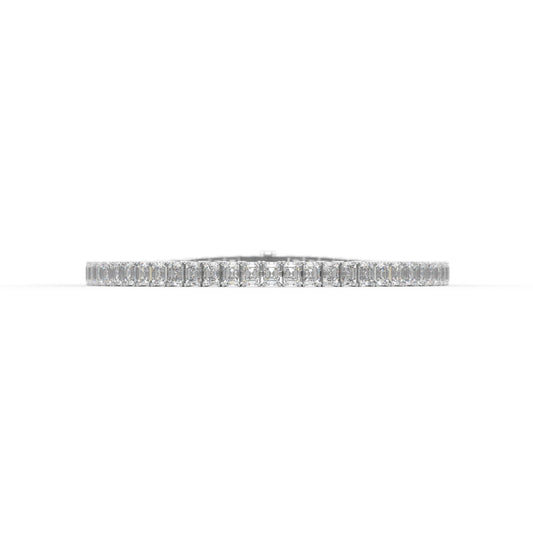 Emerald shape diamond tennis bracelet, 9.0 Ct. TW