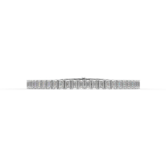 Emerald shape diamond tennis bracelet, 13.0 Ct. TW