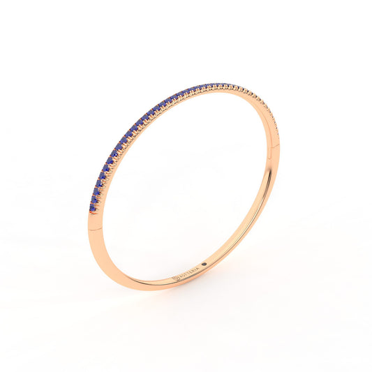 Centuria™ Bangle with Half Pavé blue sapphire, 14K rose gold, 18K rose gold
