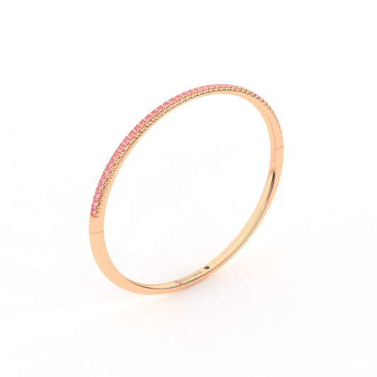 Centuria™ Bangle with Half Pavé pink sapphire, 14K rose gold, 18K rose gold