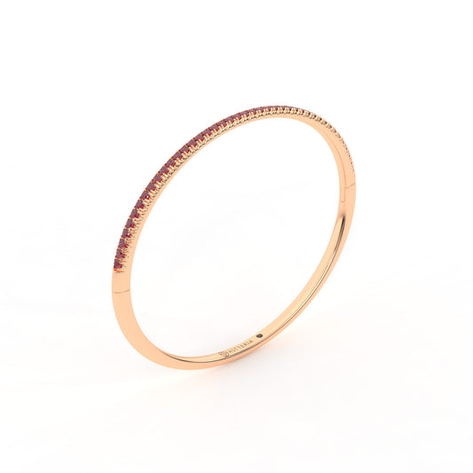 Centuria™ Bangle with Half Pavé ruby, 14K rose gold, 18K rose gold