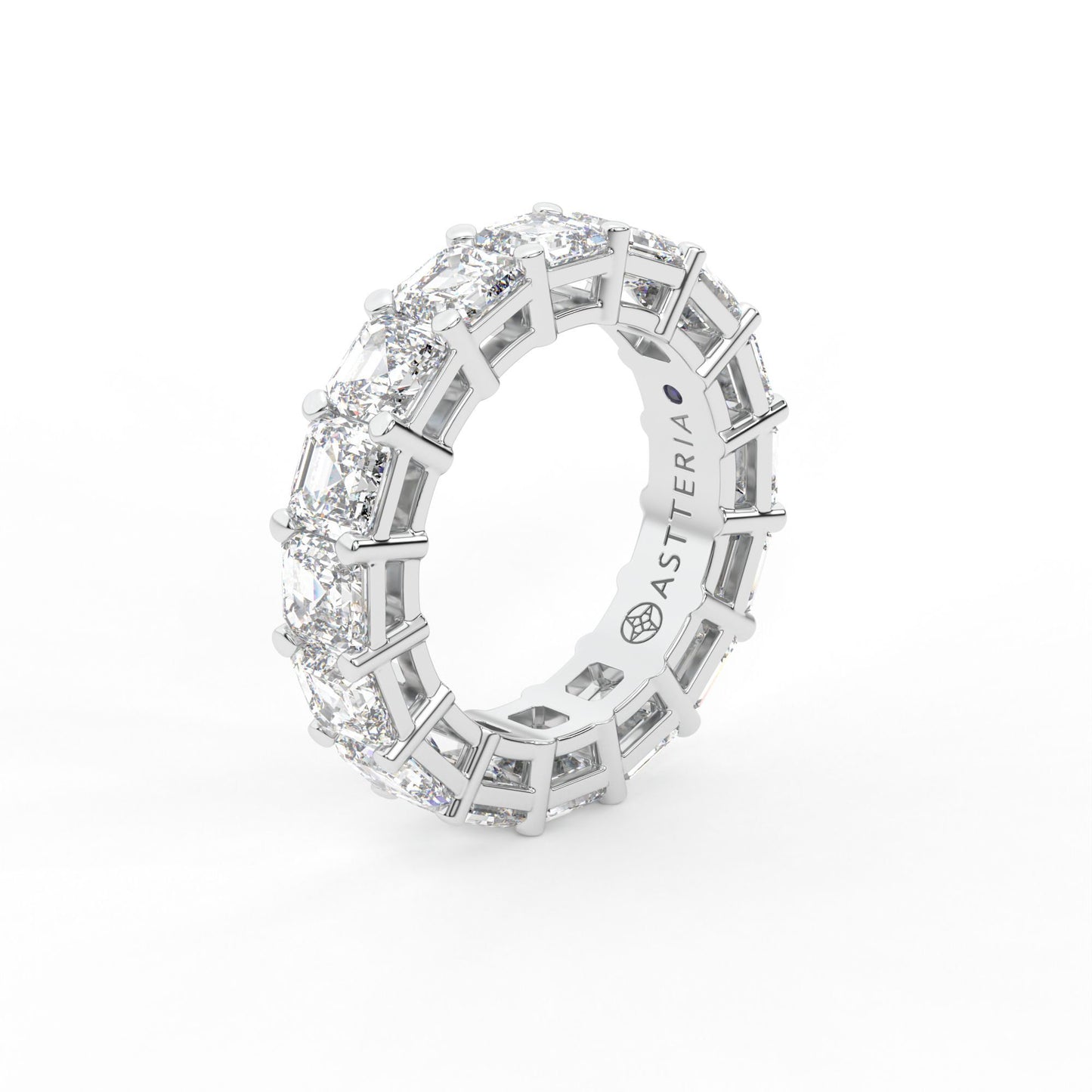 Majestic Assher cut eternity ring, X-Large, 8.0 ct. (Approx.)