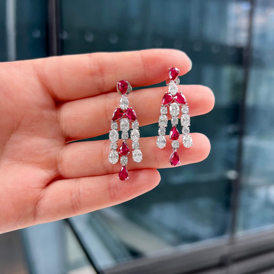 Natural Vivid Red Ruby Earrings, 9.51 Ct. TW