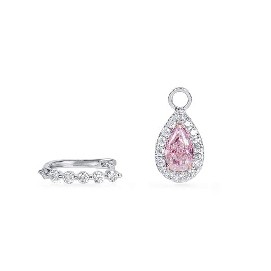 Light Pink Diamond Earrings, 1.60 Ct. TW, Pear shape, GIA Certified