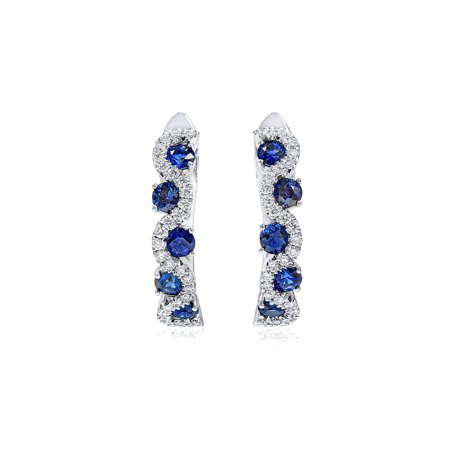 Natural Vivid Blue Sapphire Earrings, 2.01 Ct. (2.56 Ct. TW), J50824304IL