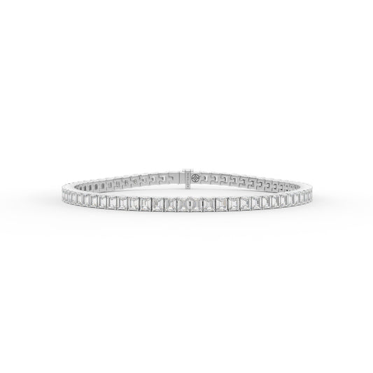 Emerald shape diamond tennis bracelet, 7.0 Ct. TW