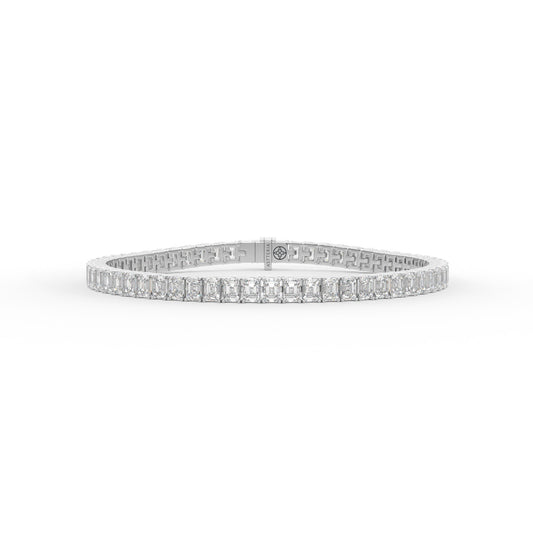 Emerald shape diamond tennis bracelet, 9.0 Ct. TW