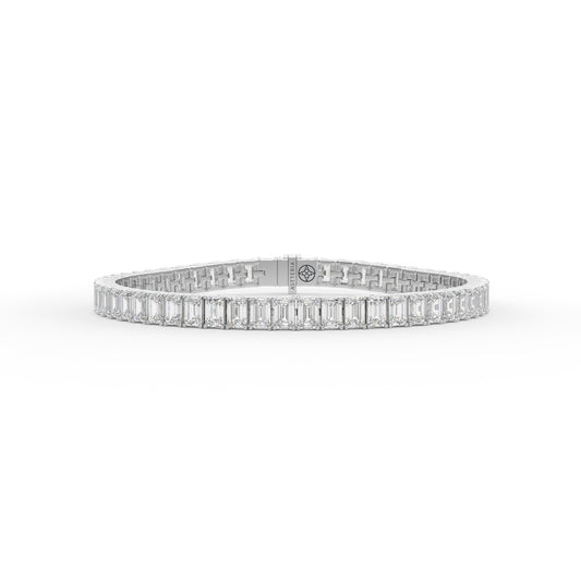 Emerald shape diamond tennis bracelet, 13.0 Ct. TW