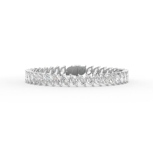 Marquise shape diamond tennis bracelet, 16.0 Ct. TW