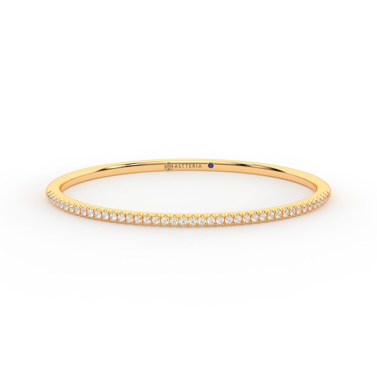 Centuria™ Bangle with Half Pavé White Diamonds, 14K yellow gold, 18K yellow gold