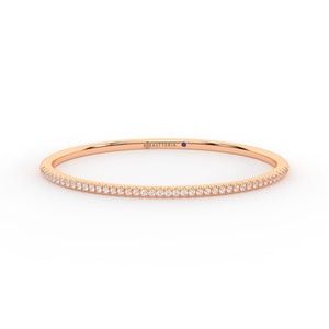 Centuria™ Bangle with Half Pavé White Diamonds, 14K rose gold, 18K rose gold