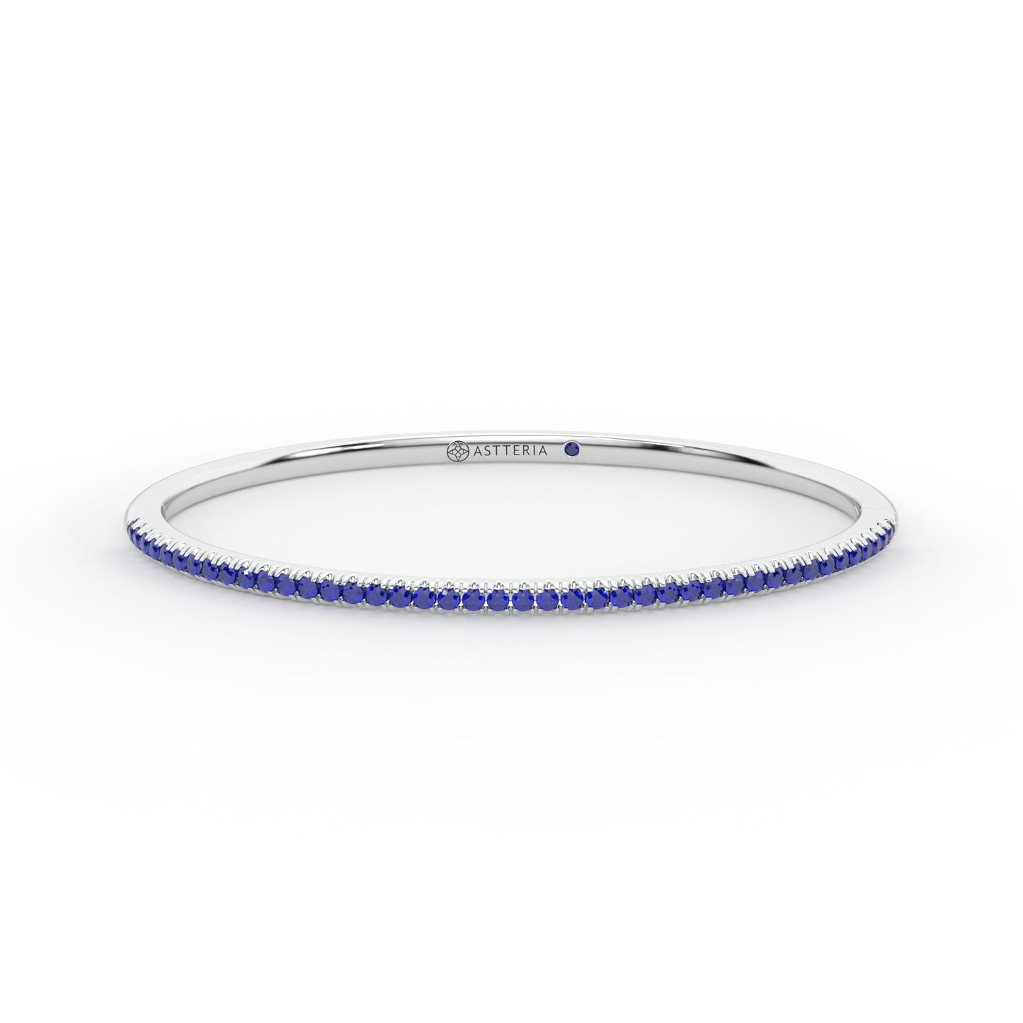 Centuria™ Bangle with Half Pavé blue sapphire, 14K white gold, 18K white gold