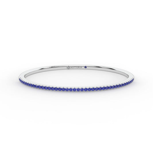 Centuria™ Bangle with Half Pavé blue sapphire, 14K white gold, 18K white gold