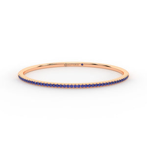 Centuria™ Bangle with Half Pavé blue sapphire, 14K rose gold, 18K rose gold