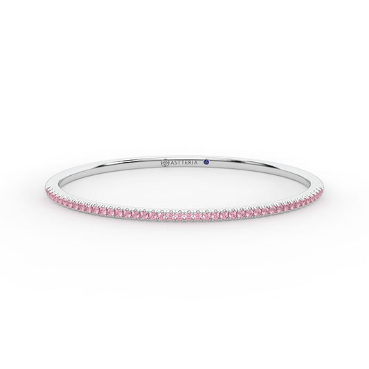 Centuria™ Bangle with Half Pavé pink sapphire, 14K white gold, 18K white gold
