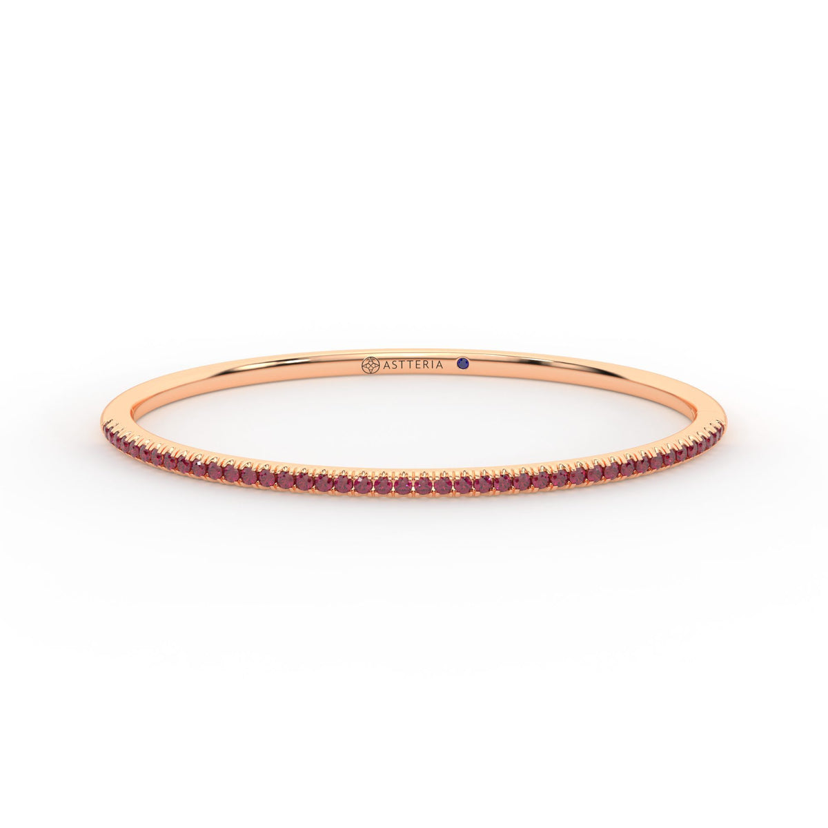 Centuria™ Bangle with Half Pavé ruby, 14K rose gold, 18K rose gold