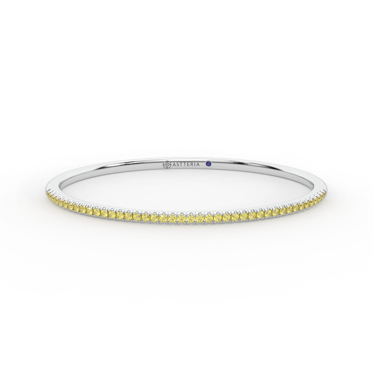 Centuria™ Bangle with Half Pavé yellow diamonds, 14K white gold, 18K white gold