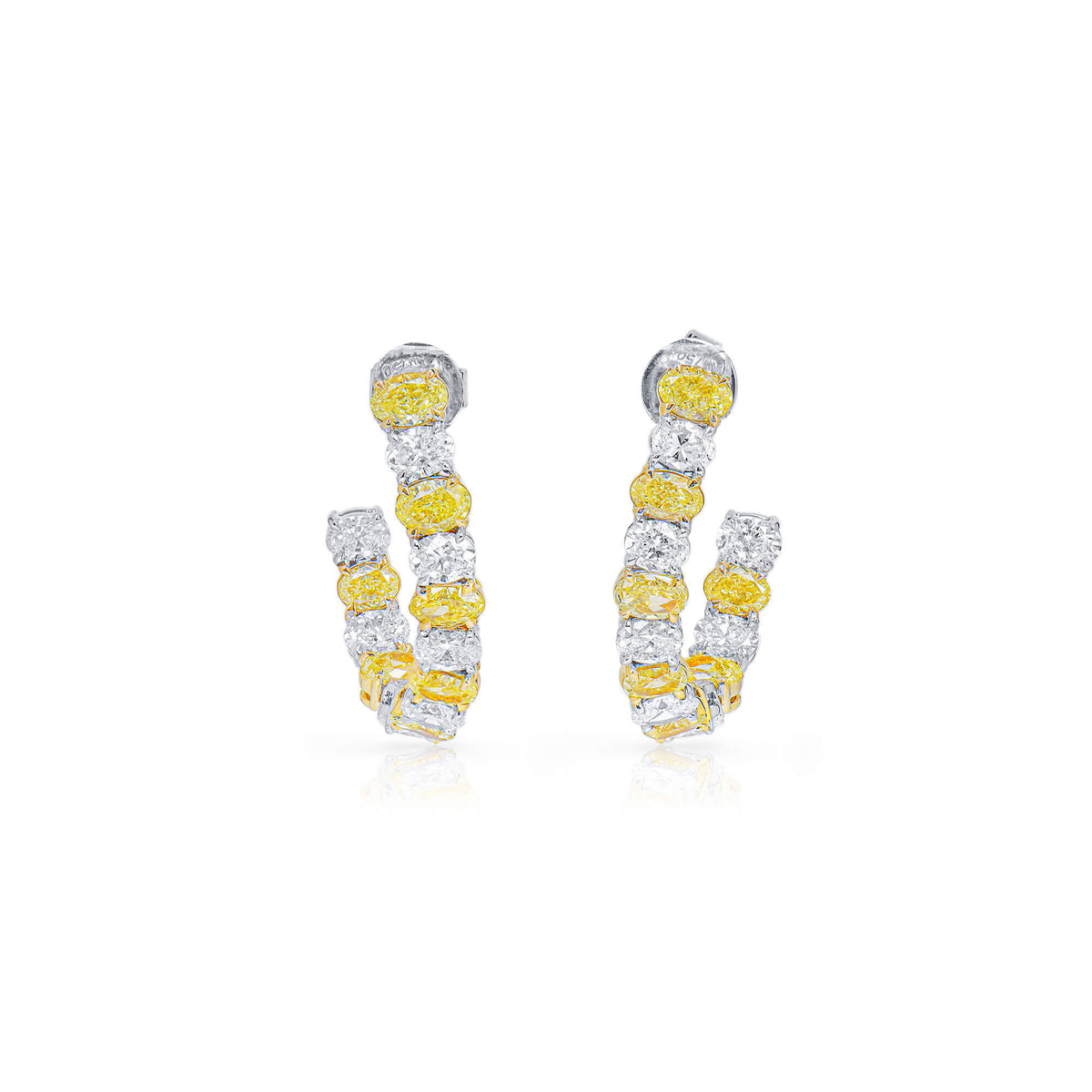 Vintage Style Yellow Zircon & White Gemstone Earrings – 18K Gold Plated