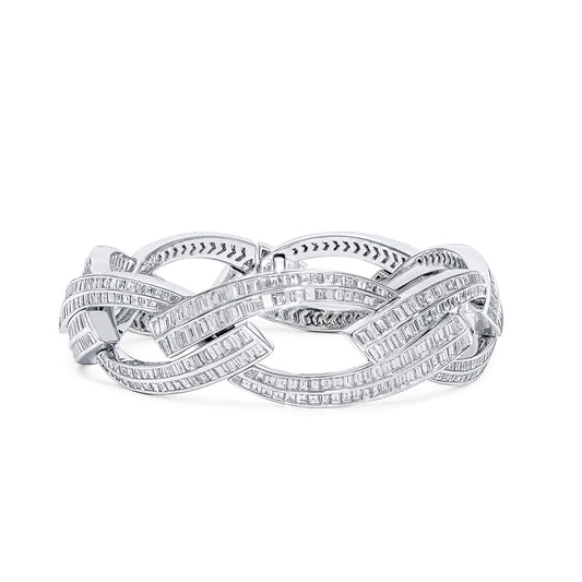 White Diamond Bracelet, 18.94 Ct. TW, Baguette shape