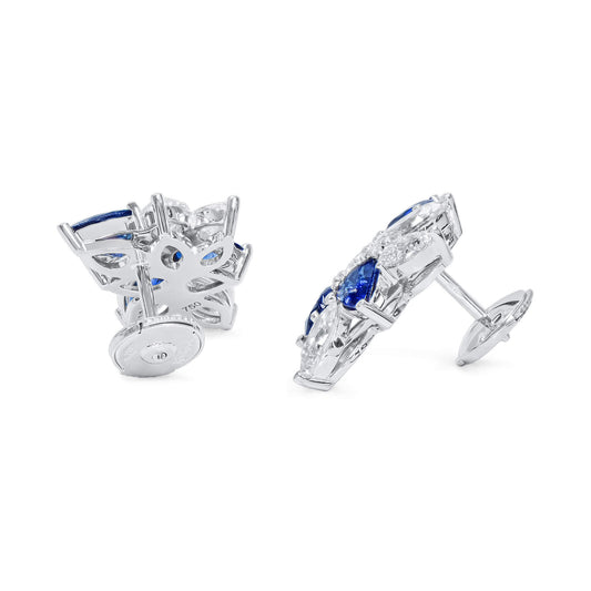 Natural Blue Sapphire Earrings, 5.54 Ct. TW, Pear shape, GIA Certified
