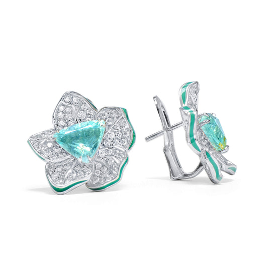 Blue Diamond Earrings, 7.16 Ct. TW, Triangle shape, AIGS Certified