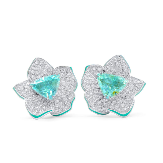 Blue Diamond Earrings, 7.16 Ct. TW, Triangle shape, AIGS Certified