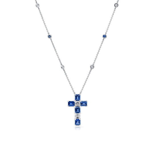 Blue Sapphire Pendant, 5.76 Ct. TW, Asscher shape IGI Certified