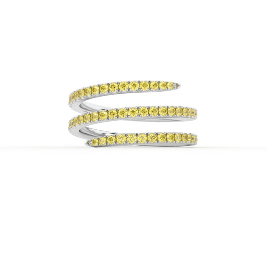 Centuria™ half eternity spiral yellow diamond ring
