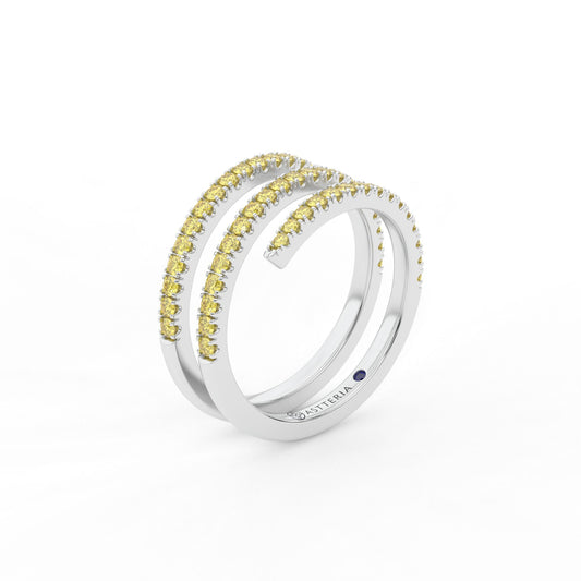 Centuria™ half eternity spiral yellow diamond ring