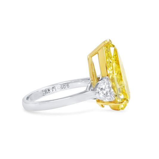 Fancy Brownish Greenish Yellow Diamond Ring, 10.02 Ct. TW, Pear shape, GIA Certified