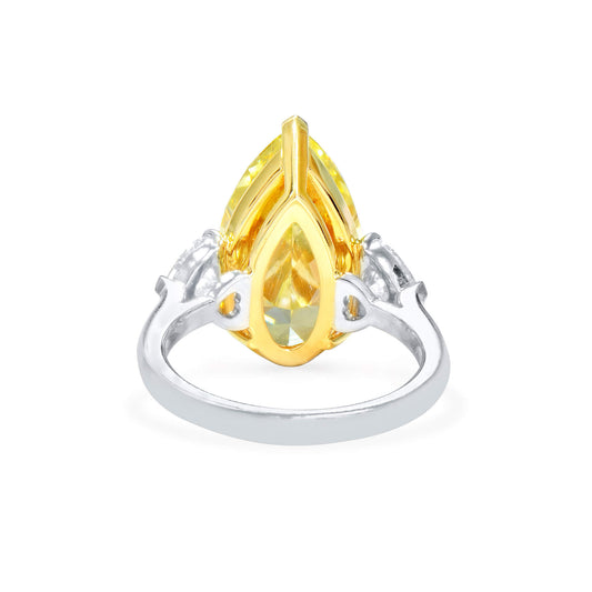 Fancy Brownish Greenish Yellow Diamond Ring, 10.02 Ct. TW, Pear shape, GIA Certified
