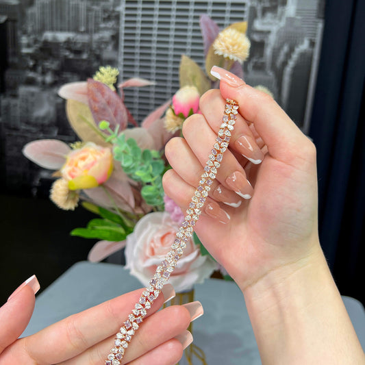 Natural Fancy Light Pink Diamond Bracelet, 18K Rose Gold, 10.67 Ct. TW