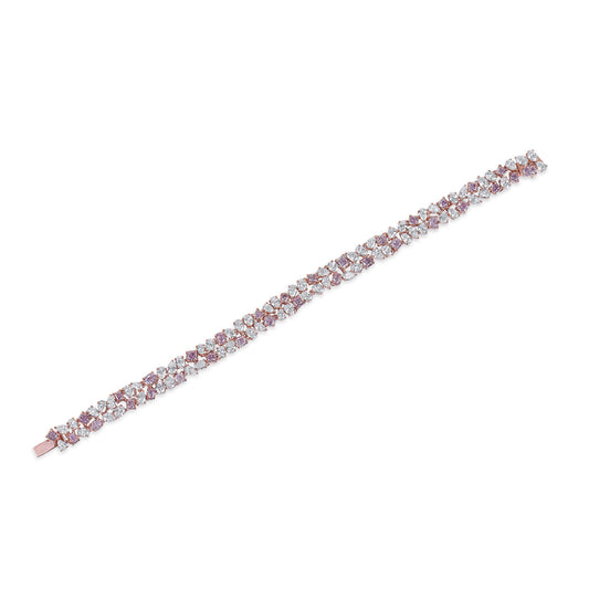 Natural Fancy Light Pink Diamond Bracelet, 18K Rose Gold, 10.67 Ct. TW