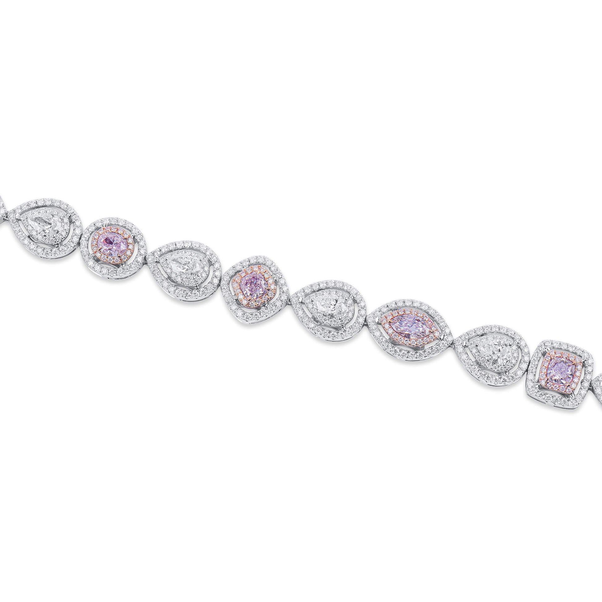 Natural 6.21 Ct. TW Fancy Pink Diamond Bracelet, 18K White & Rose Gold