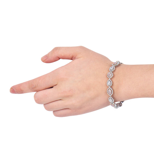 Natural Fancy Pink Diamond Bracelet, 18K White & Rose Gold, 6.21 Ct. TW